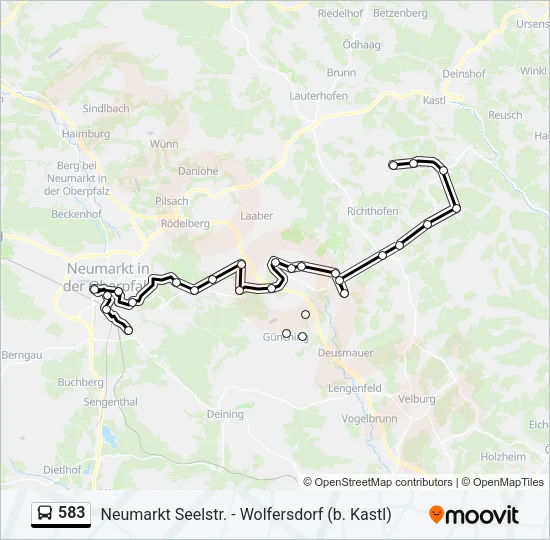 583 Bus Line Map