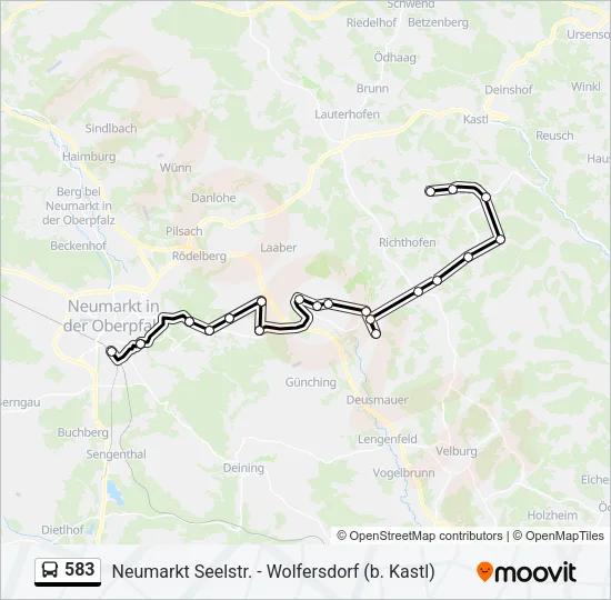 583 Bus Line Map
