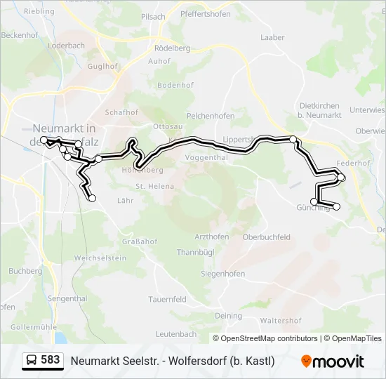 583 Bus Line Map