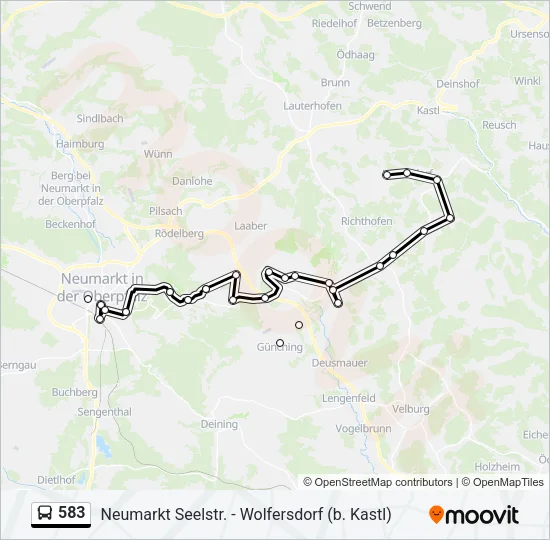 583 Bus Line Map