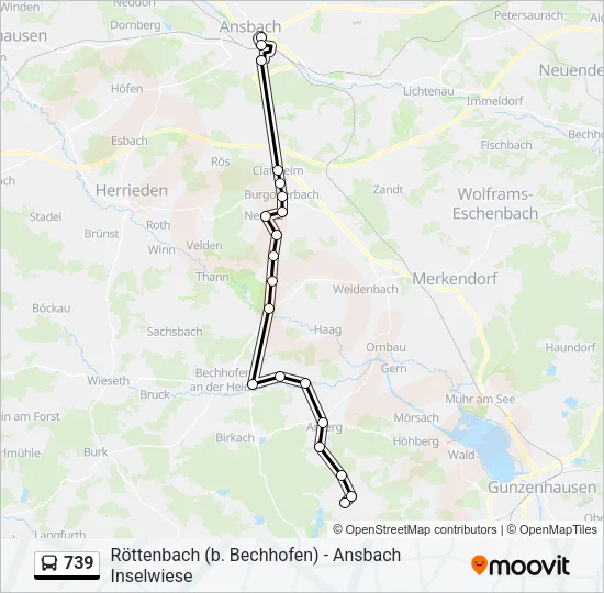 739 Bus Line Map
