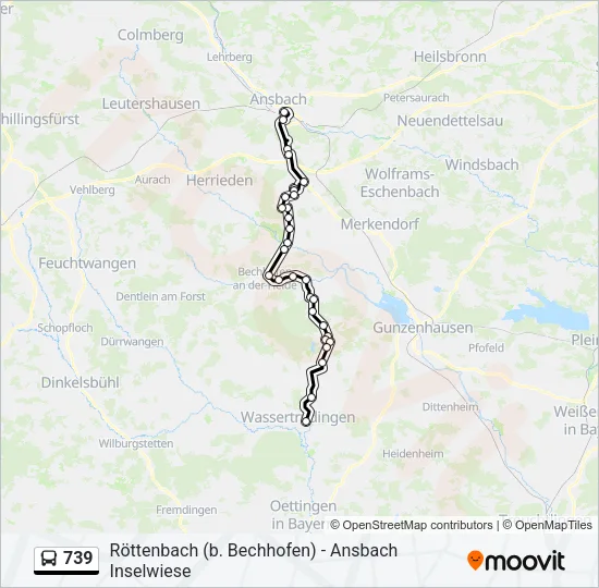 739 Bus Line Map