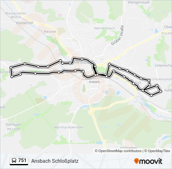 751 Route Schedules Stops Maps Ansbach Schlo platz Updated 