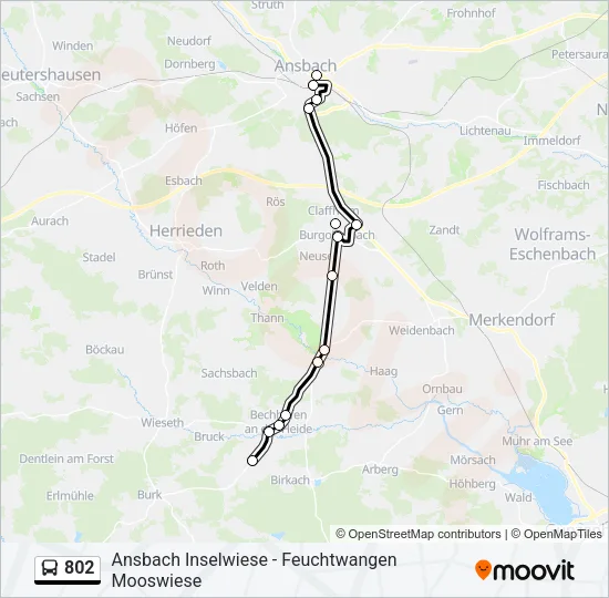 802 Bus Line Map
