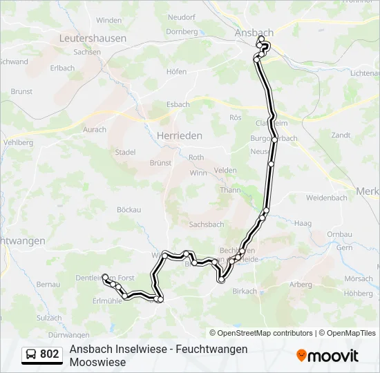 802 Bus Line Map