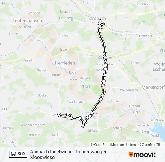 802 Bus Line Map
