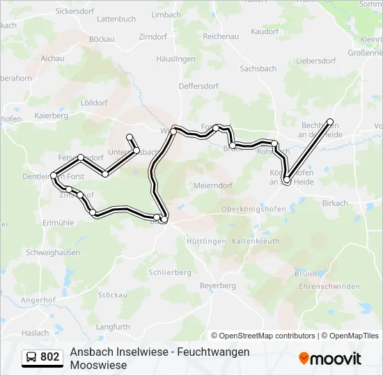 802 Bus Line Map