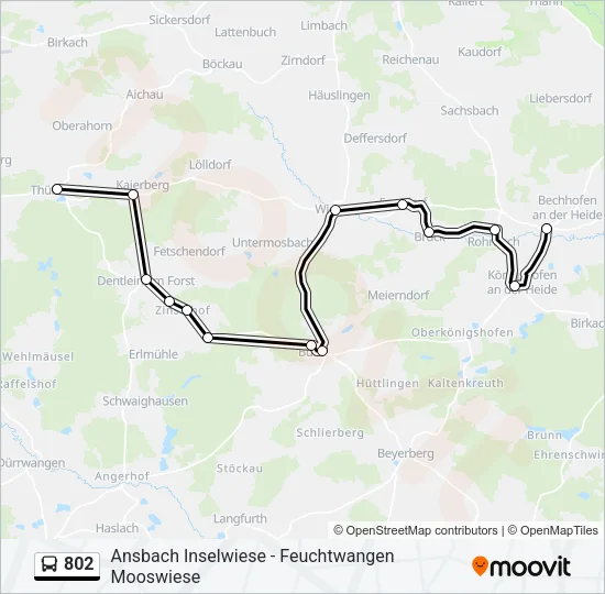 802 Bus Line Map