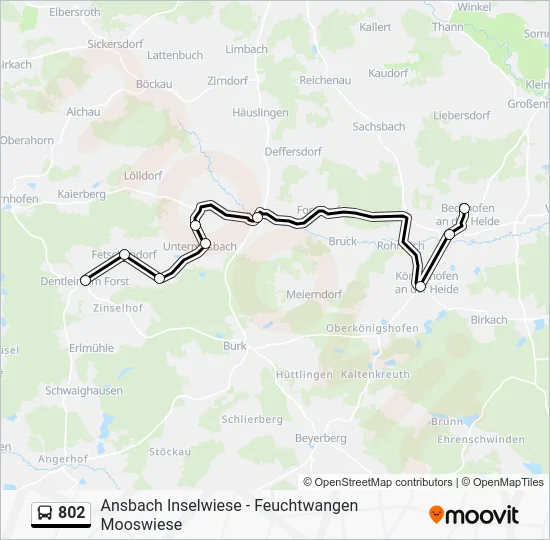 Автобус 802: карта маршрута
