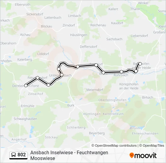 Автобус 802: карта маршрута