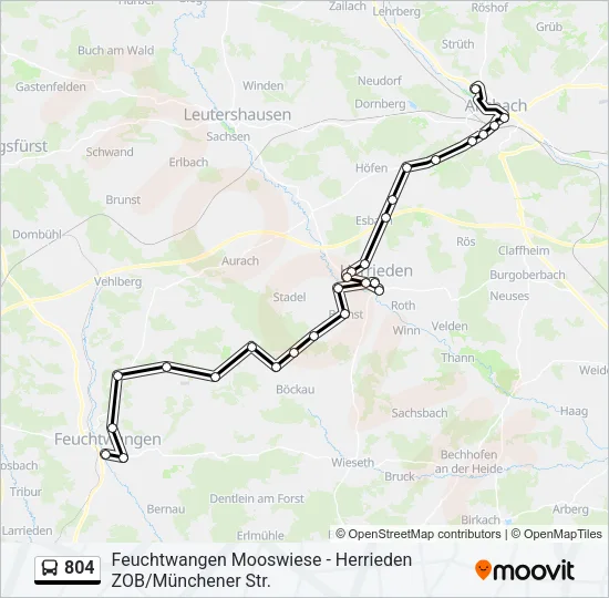 804 Bus Line Map