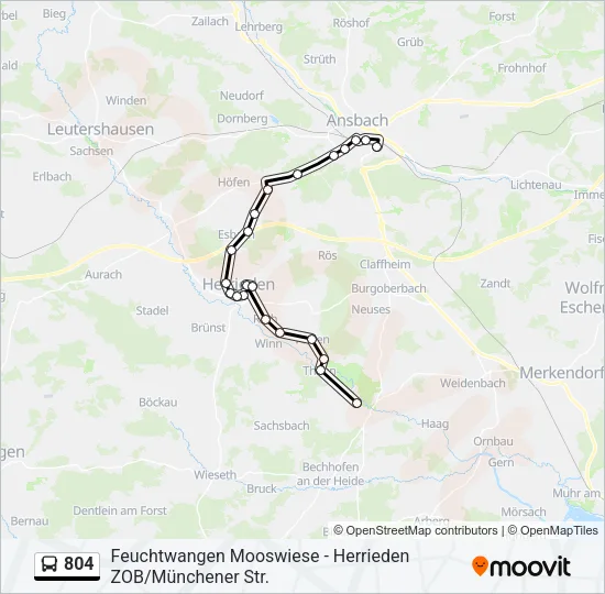 804 Bus Line Map