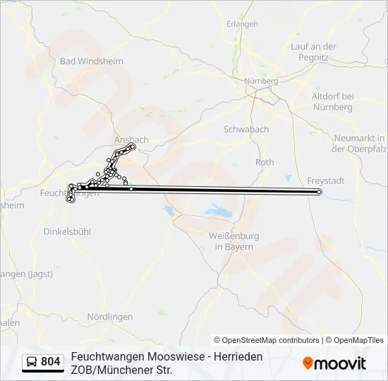 804 Bus Line Map