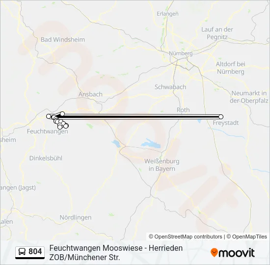 804 Bus Line Map