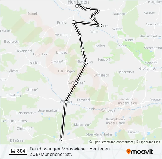 804 Bus Line Map