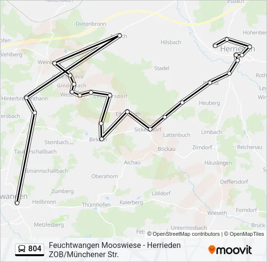 804 Bus Line Map