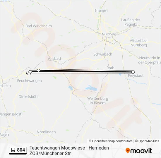 Автобус 804: карта маршрута