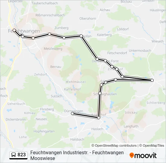 823 Bus Line Map