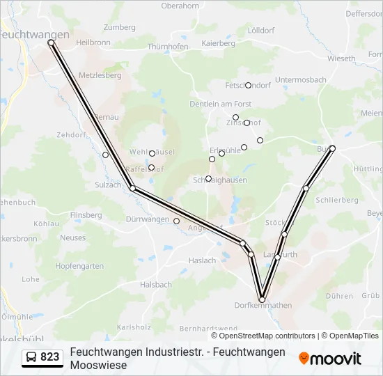 823 Bus Line Map