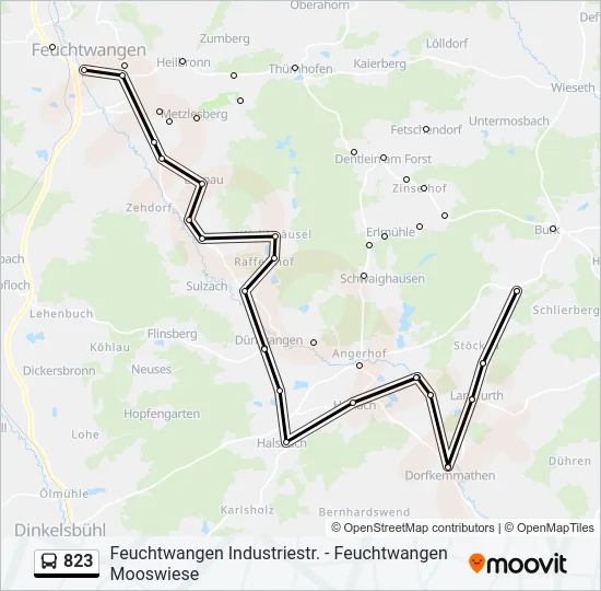 823 Bus Line Map