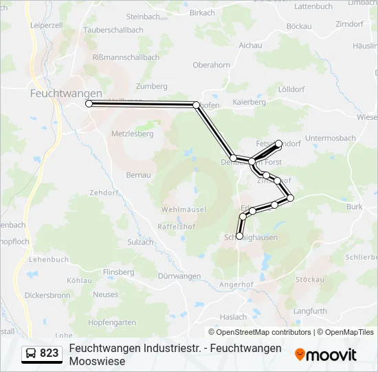 823 Bus Line Map