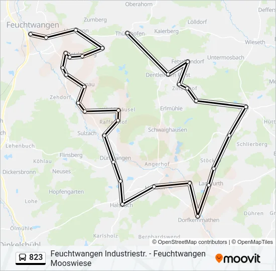 823 Bus Line Map