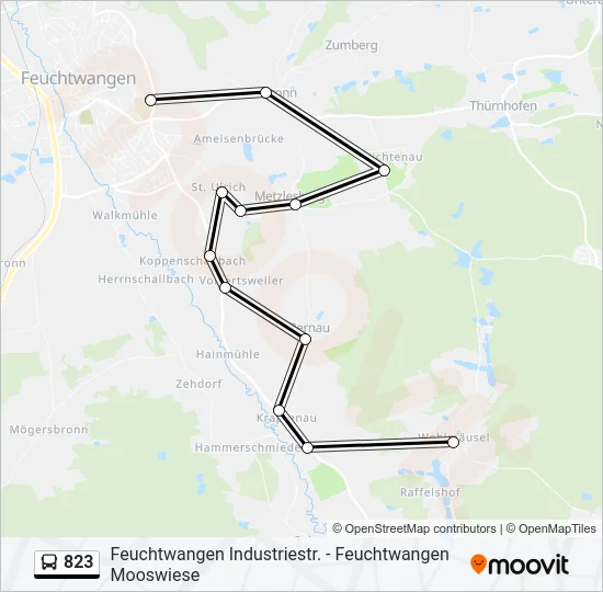 823 Bus Line Map