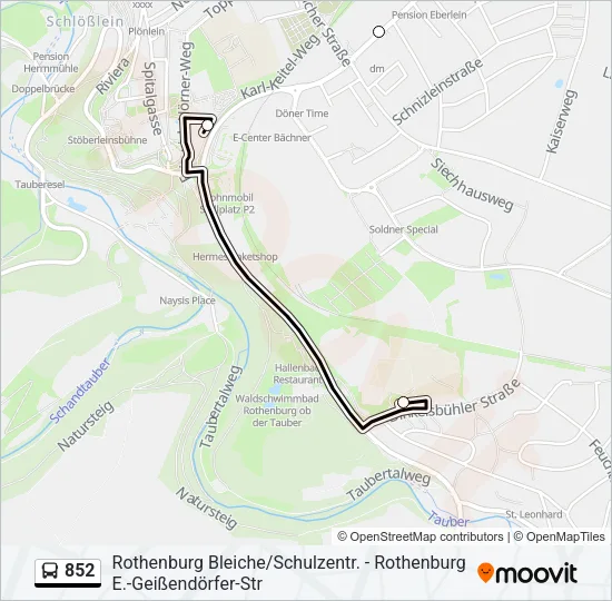 852 Bus Line Map