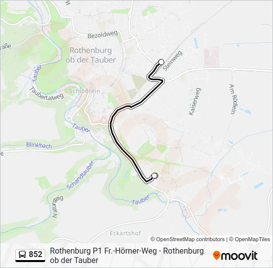 Автобус 852: карта маршрута