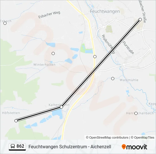 862 Bus Line Map