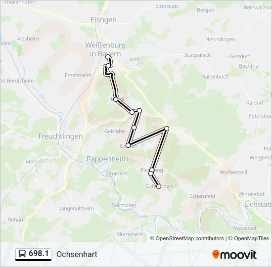 698.1 Bus Line Map