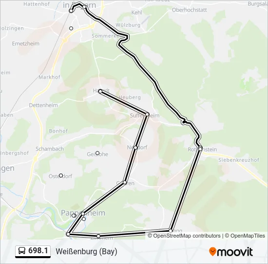 698.1 Bus Line Map