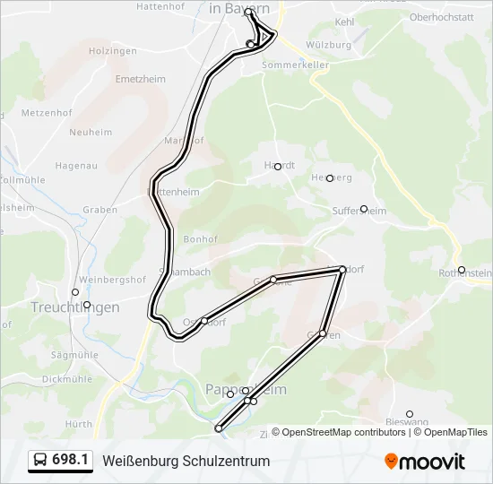 698.1 Bus Line Map