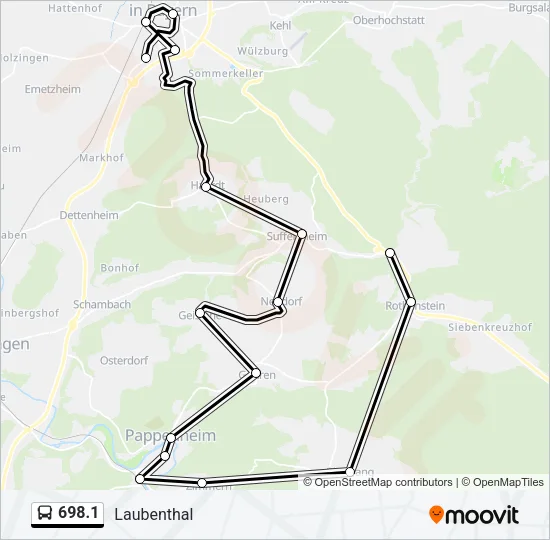698.1 Bus Line Map