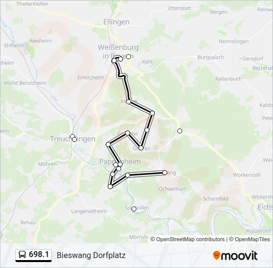 698.1 Bus Line Map