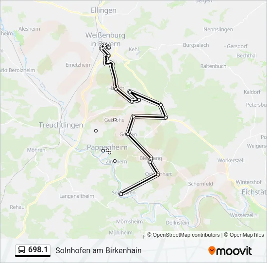 698.1 Bus Line Map