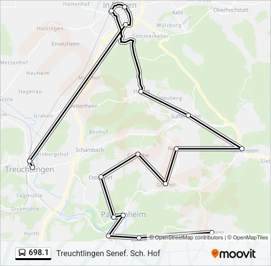 698.1 Bus Line Map