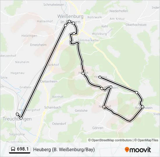 698.1 Bus Line Map