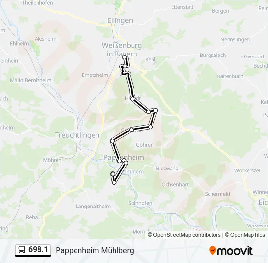 698.1 Bus Line Map