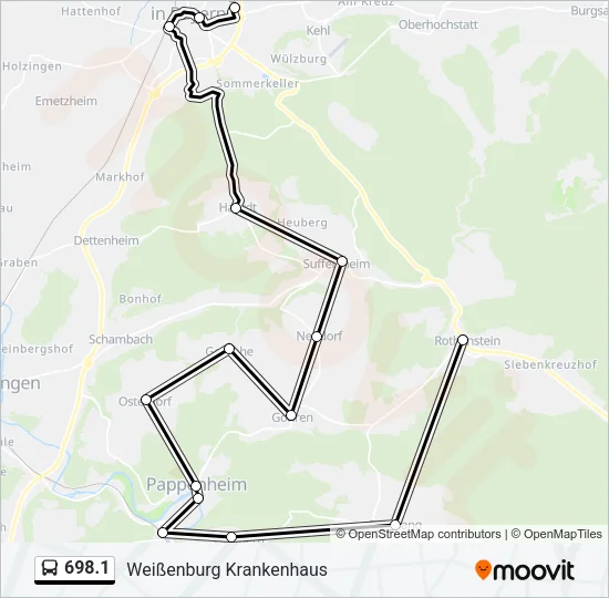 698.1 Bus Line Map