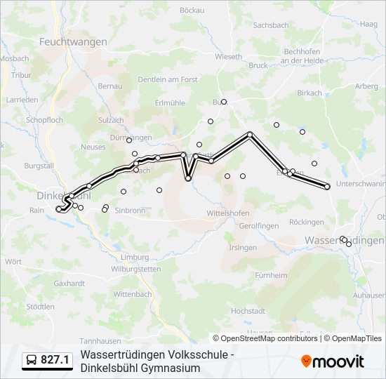 Автобус 827.1: карта маршрута