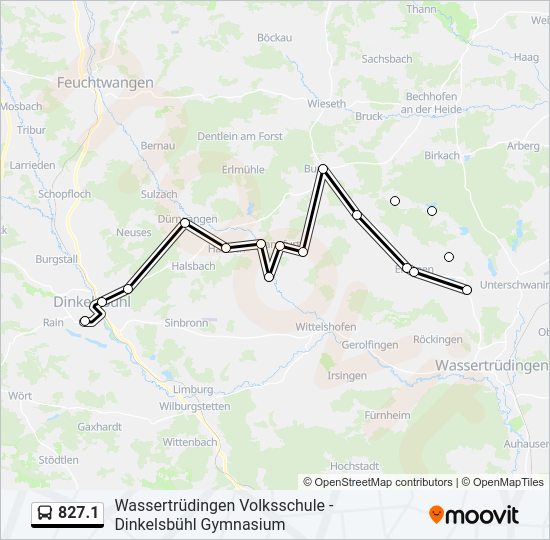 Автобус 827.1: карта маршрута