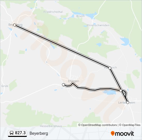 Автобус 827.3: карта маршрута
