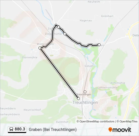 Автобус 880.3: карта маршрута