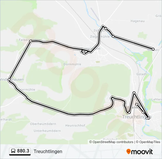 Автобус 880.3: карта маршрута