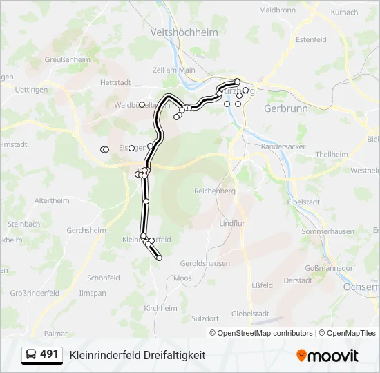 491 Bus Line Map