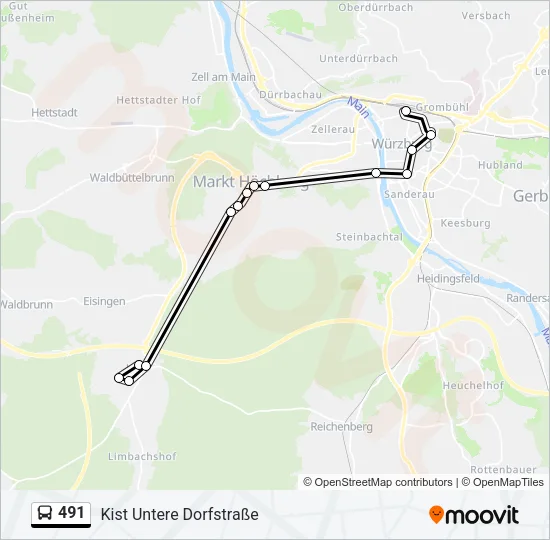 491 Bus Line Map