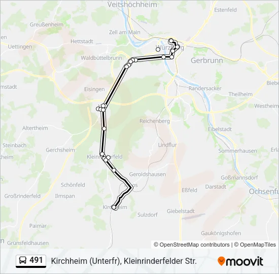 491 Bus Line Map