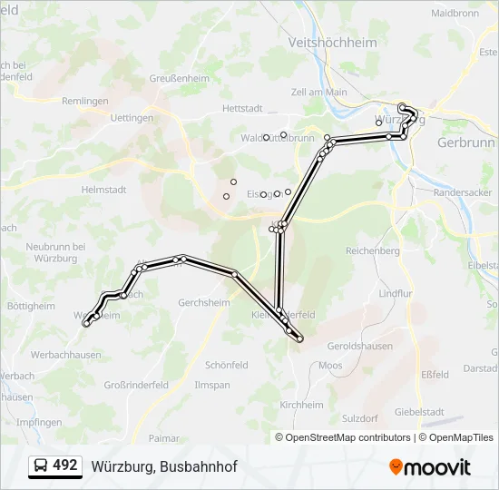 492 Bus Line Map