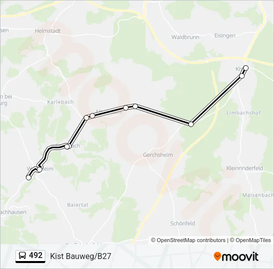 492 Bus Line Map